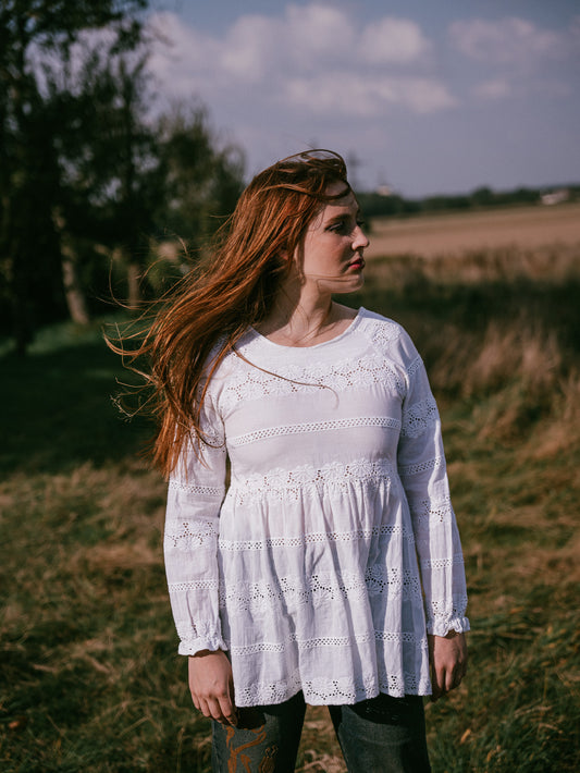 Top blanc broderie anglaise