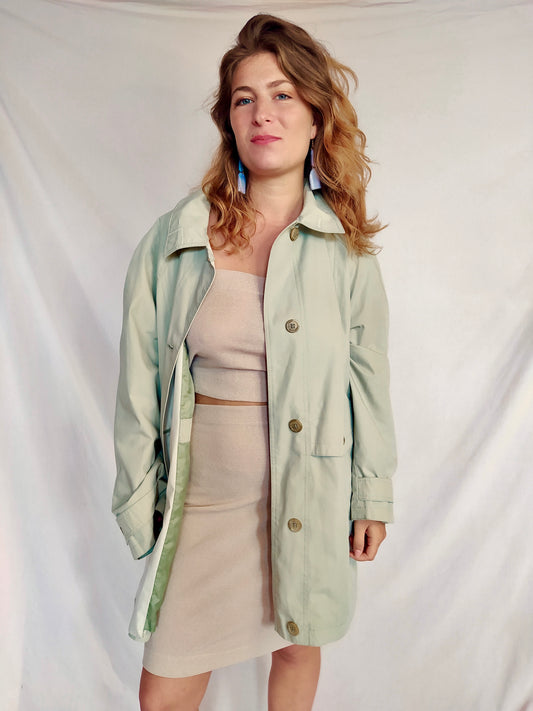 Manteaux léger imperméable vert pastel