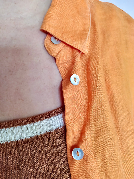 Chemise en lin orange MASSIMO DUTTI