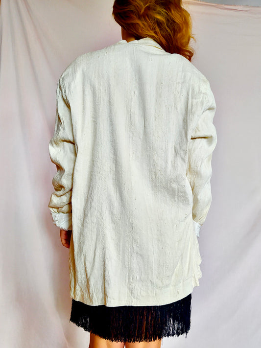 Veste de cocktail mixte couleur crème 100% soie