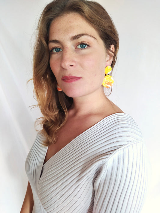 Top plissé et moulant blanc