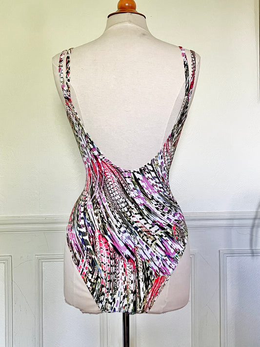 Maillot de bain strié multicolore dos nu LIDÉA