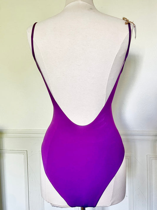 Maillot de bain violet dos nu LA PERLA