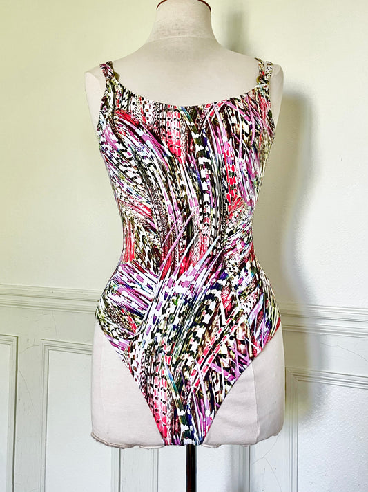 Maillot de bain strié multicolore dos nu LIDÉA