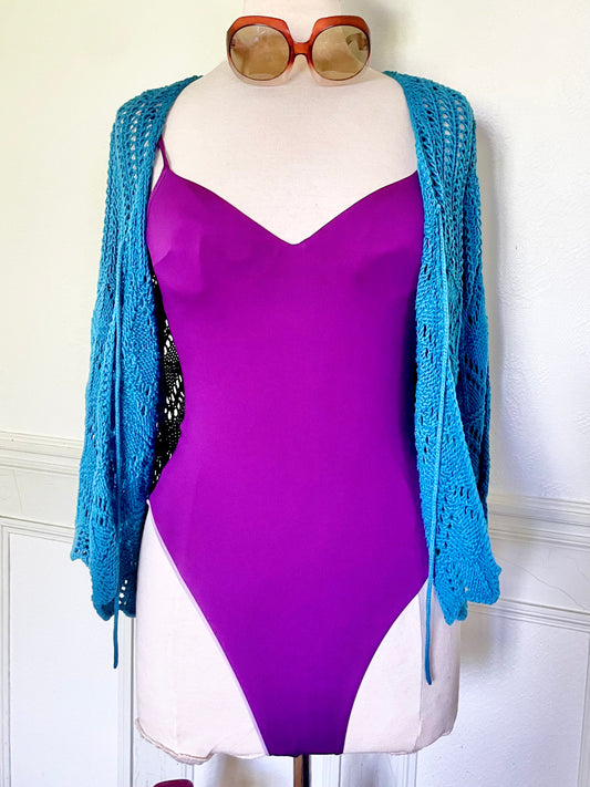 Maillot de bain violet dos nu LA PERLA