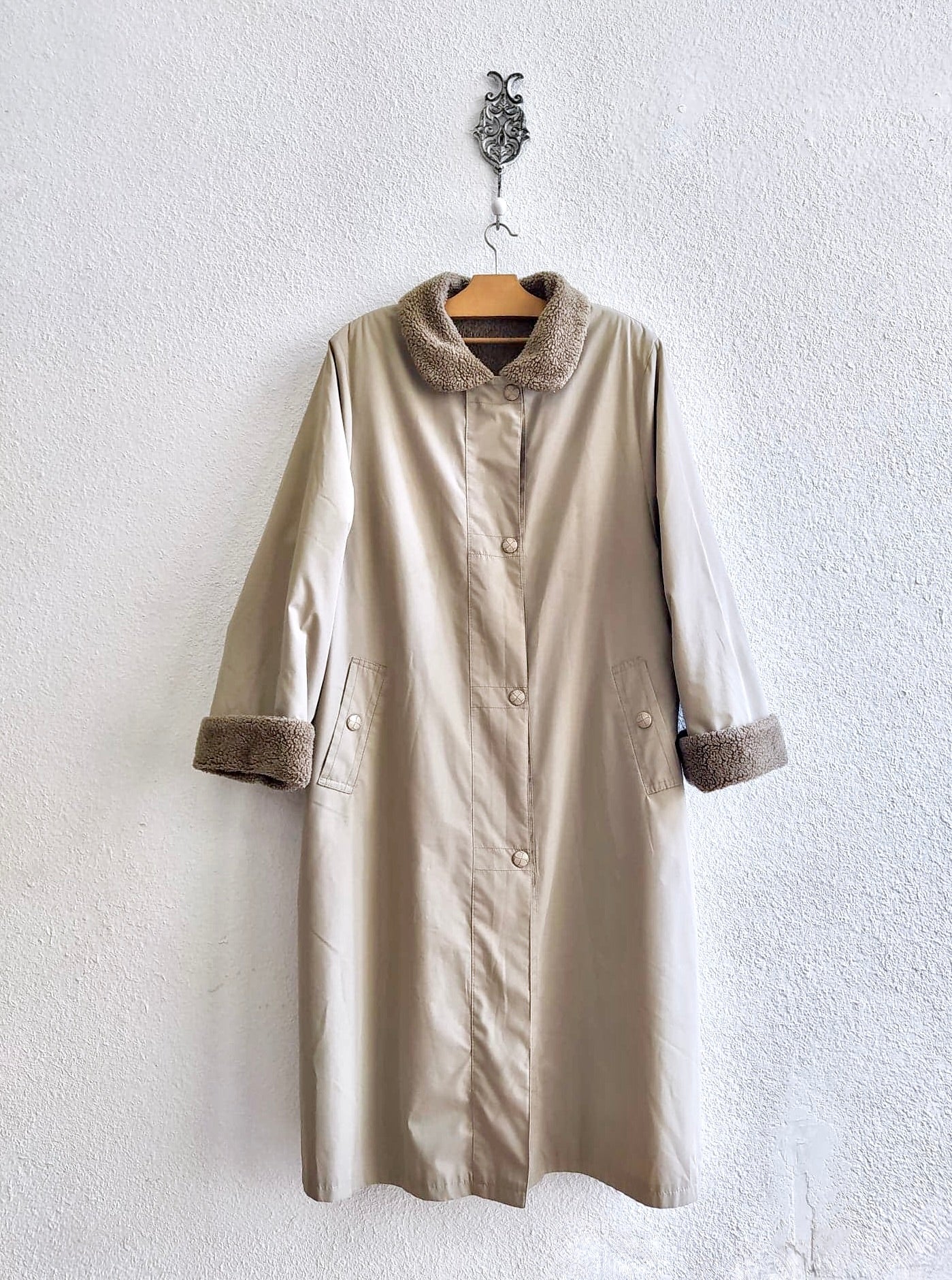 Imperméable oversize beige