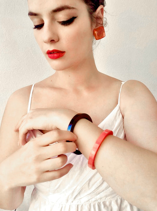 Ensemble de bracelets orange et noir