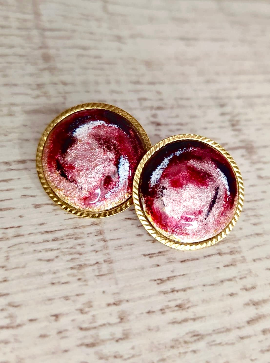 Boucles d'oreilles tourbillon rose