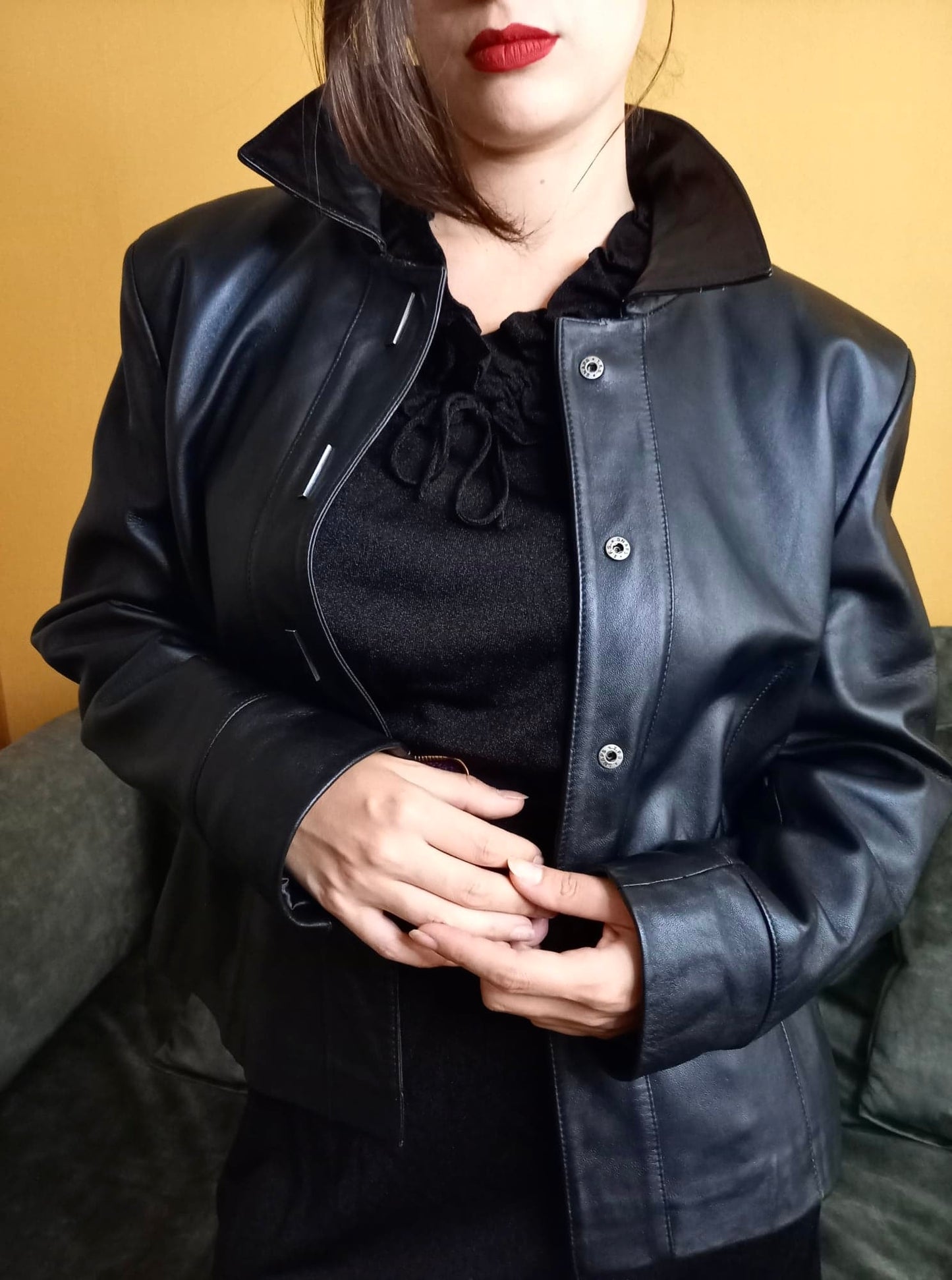 Veste en cuir noire