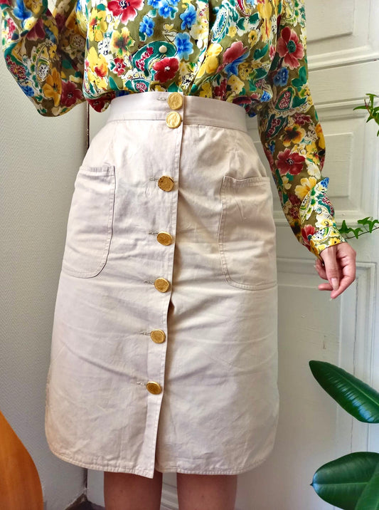 Jupe coton beige