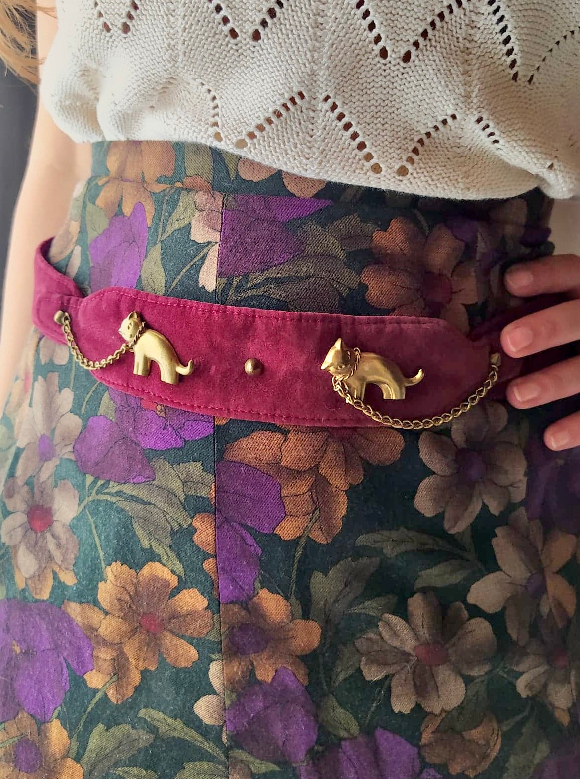 Ceinture bordeaux chats