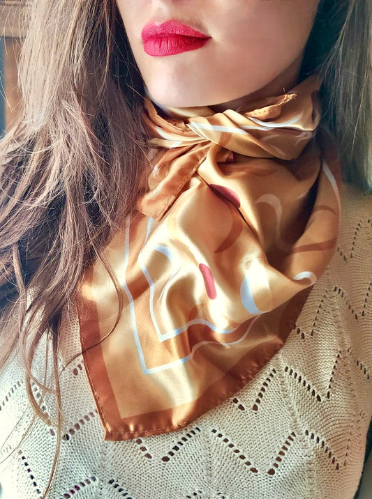 Carré beige à pois DANIEL HETCHTER