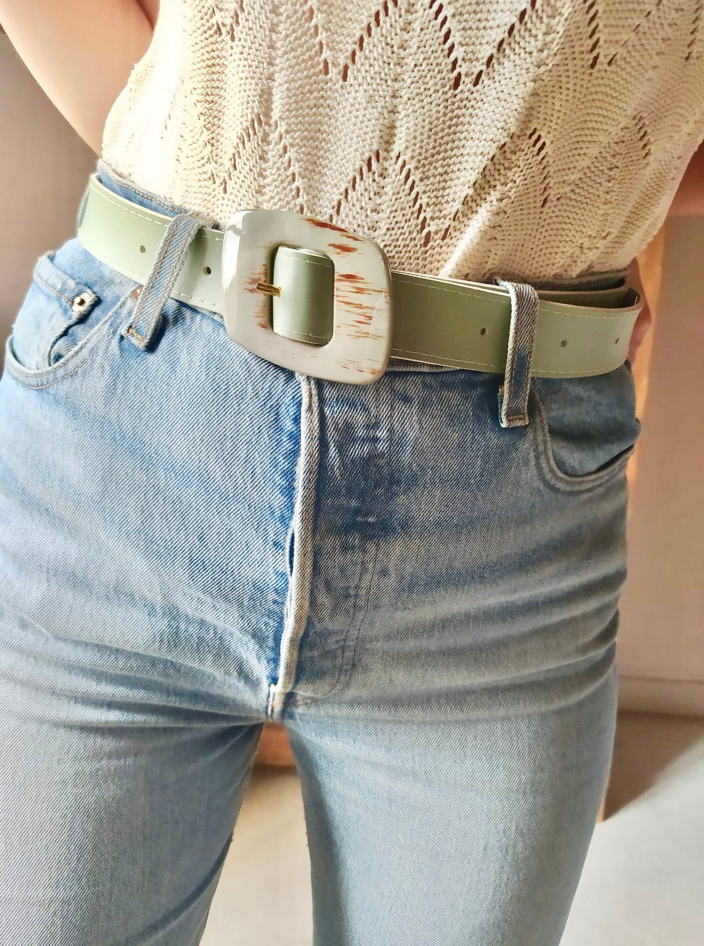 Ceinture à boucle années 60-70