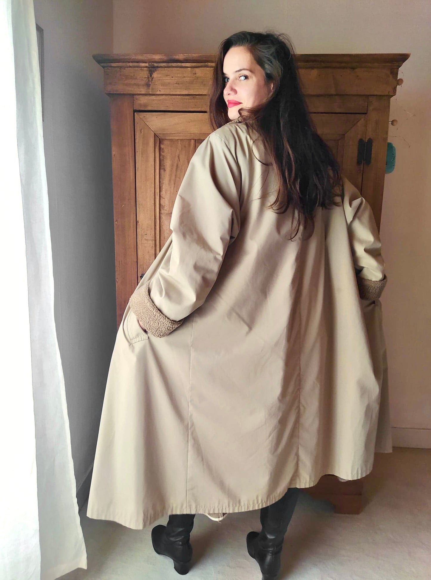 Imperméable oversize beige