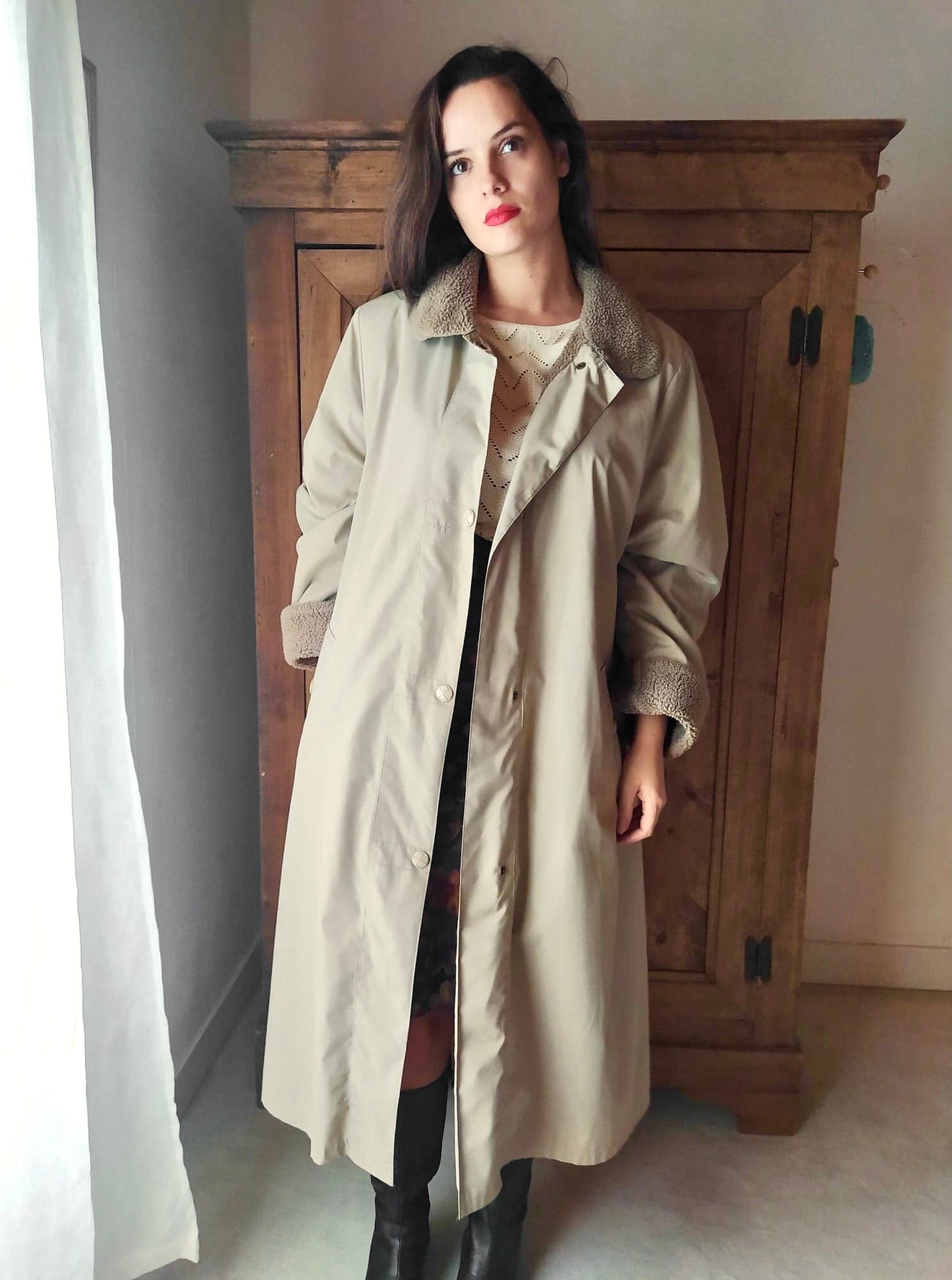 Imperméable oversize beige