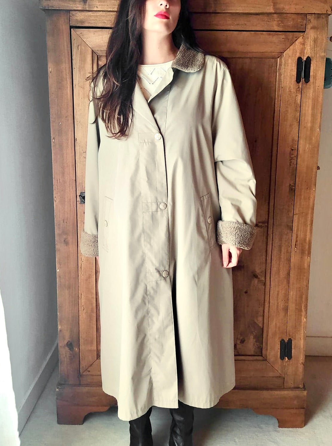 Imperméable oversize beige