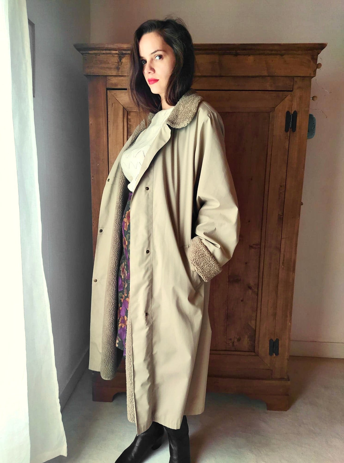 Imperméable oversize beige