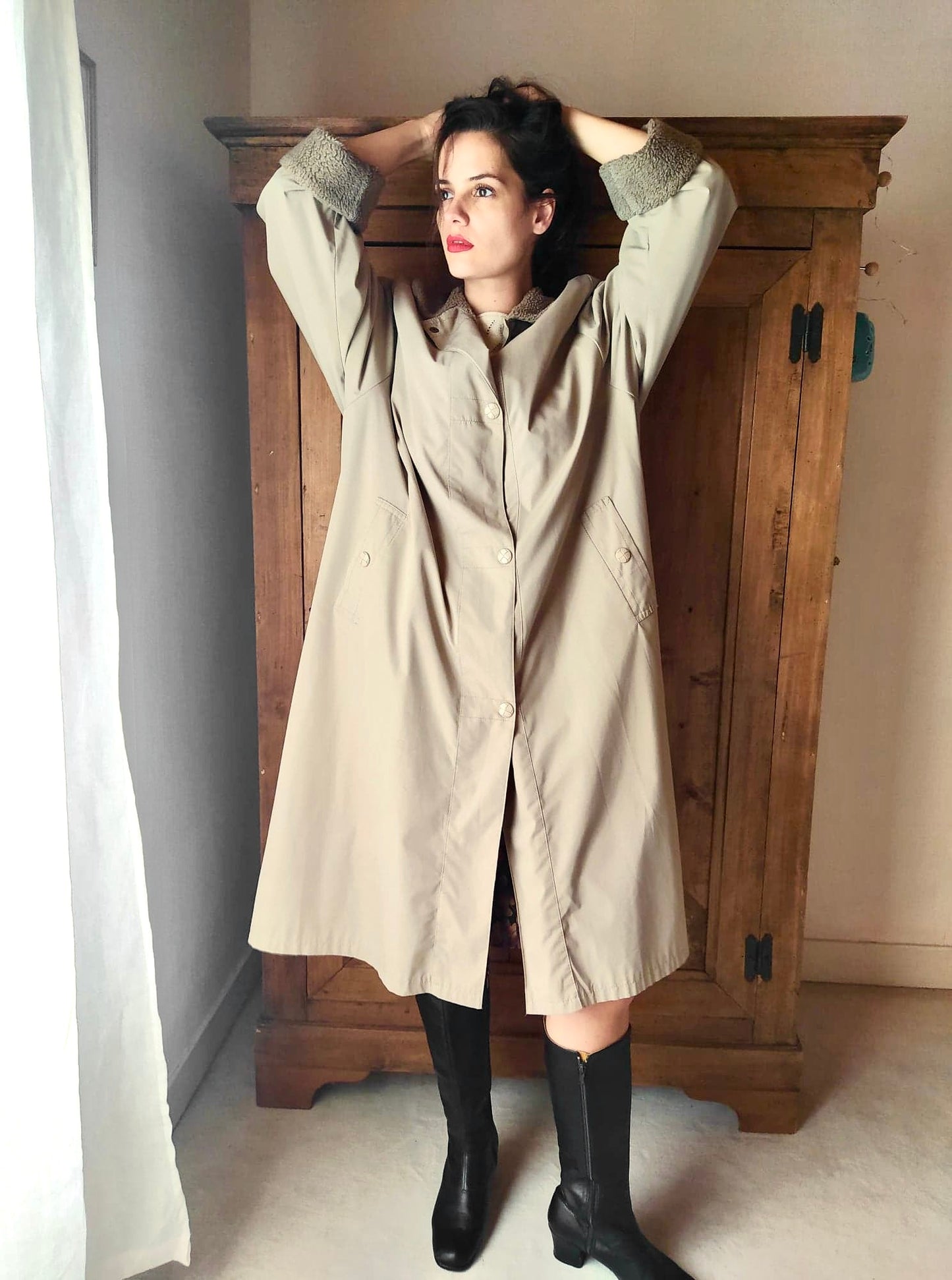 Imperméable oversize beige